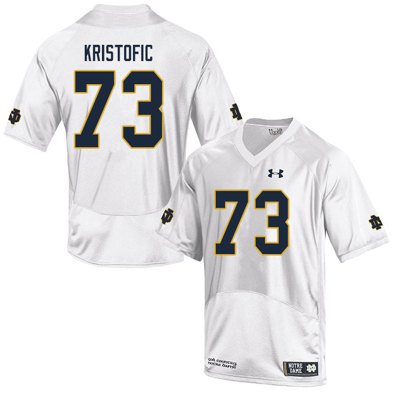 Men's NCAA Notre Dame Fighting Irish #73 Andrew Kristofic Stitched College Under Armour Authentic White Football Jersey TY10E52SB